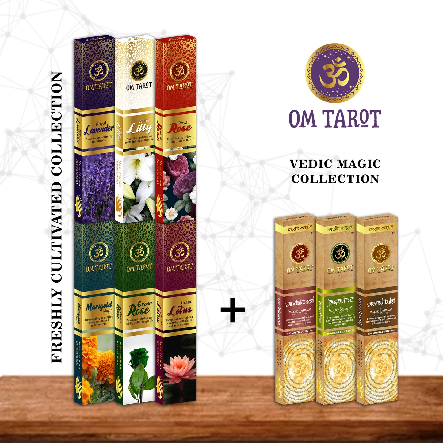 OM Tarot Special Offers - Freshy Cultivated + Vedic Magic Incense Boxes