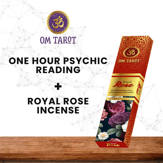 OM Tarot Special offers - One Hour Psychic reading + Royal Rose Incense Box